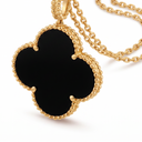 Magic Alhambra Black Onyx Clover 1 Motif Necklace