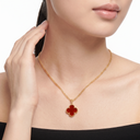 Magic Alhambra Carnelian Clover 1 Motif Necklace