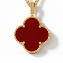 Magic Alhambra Carnelian Clover 1 Motif Necklace