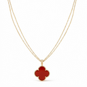 Magic Alhambra Carnelian Clover 1 Motif Necklace