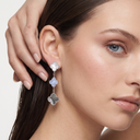 Magic Alhambra Chalcedony And Pearl Clover 3 Motifs Earrings