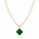 Magic Alhambra Malachite Clover 1 Motif Necklace