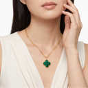 Magic Alhambra Malachite Clover 1 Motif Necklace