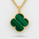 Magic Alhambra Malachite Clover 1 Motif Necklace