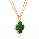 Magic Alhambra Malachite Clover 1 Motif Necklace