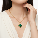 Magic Alhambra Malachite Clover 1 Motif Necklace
