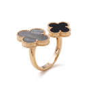 Magic Alhambra Onyx And Black Pearl Clover Between The Finger Ring