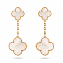 Magic Alhambra Pearl Clover Drop Earrings