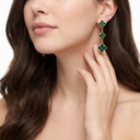 Magic Clover 3 Motifs Malachite Drop Earrings