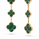 Magic Clover 3 Motifs Malachite Drop Earrings