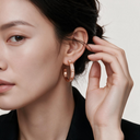 Medium Love 2 Row Pavé Hoop Earrings