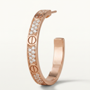 Medium Love 2 Row Pavé Hoop Earrings