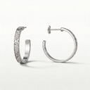 Medium Love 2 Row Pavé Hoop Earrings