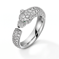 Panthère De In White Full Diamond Ring