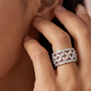 Pavé Diamond Victoria In White Wide Band Ring