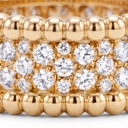 Perlée 3 Row Pavé Beaded Ring
