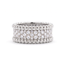 Perlée 3 Row Pavé Beaded Ring