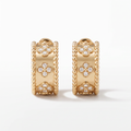 Perlée Clover Paved Hoop Earrings