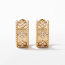 Perlée Clover Paved Hoop Earrings