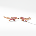 Rose Gold Pink Pavé Knot Earrings