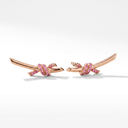 Rose Gold Pink Pavé Knot Earrings
