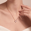 Rose Tone Blossom Pink Pearl Star Necklace