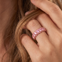 Rose Tone Pink Crystal Eternity Band Ring