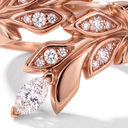 Rose Tone Vine Victoria Bypass Pavé Leaf Ring
