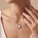 Rose Tone Blossom Pearl Necklace