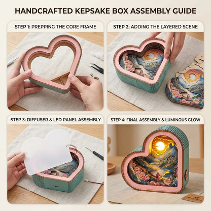 Wooden Love View Night Light Kit Romantic Landscape Bedroom Decor