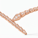 Serpenti Rose Tone Pavé Diamond Wrap Necklace