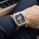 Silver Tourbillon Open Men's Watch | RM 014