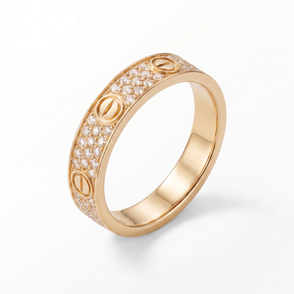 Small Love 3 Row Pavé Band Ring