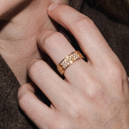 Small Love 3 Row Pavé Band Ring