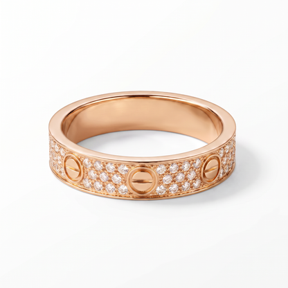 Small Love 3 Row Pavé Band Ring