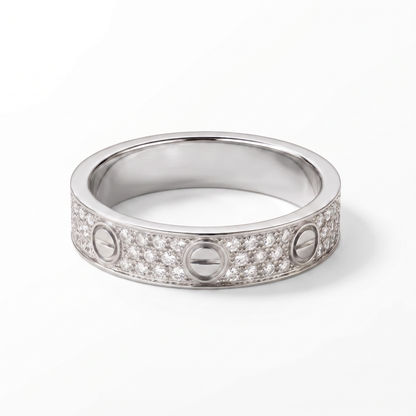 Small Love 3 Row Pavé Band Ring