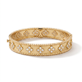Small  Perlée Diamond Clovers Bracelet