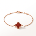 Sweet Alhambra Carnelian Red Clover Bracelet