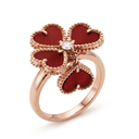Sweet Alhambra Red Clover Dangle charm Ring