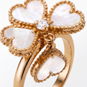 Sweet Alhambra Mother Of Pearl Clover dangle charm Ring