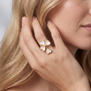 Sweet Alhambra Mother Of Pearl Clover dangle charm Ring