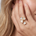 Sweet Alhambra Mother Of Pearl Clover dangle charm Ring