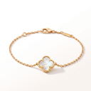 Sweet Alhambra White Pearl Clover Bracelet