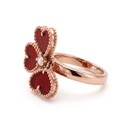 Sweet Alhambra Red Clover Dangle charm Ring