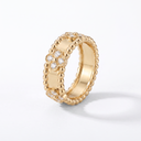 Sweet Diamond Clover Perlée Band Ring