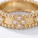 Sweet Diamond Clover Perlée Band Ring