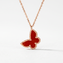 Sweet Alhambra Red Butterfly Pendant Necklace