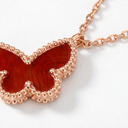 Sweet Alhambra Red Butterfly Pendant Necklace