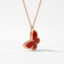 Sweet Alhambra Red Butterfly Pendant Necklace