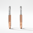 T Lock Rose Tone Pavé Hoop Earrings